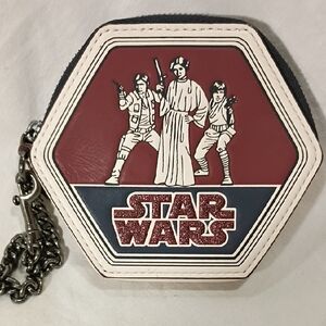 Coach Star Wars Hexagonal Coin Purse in Burgundy, Navy & White